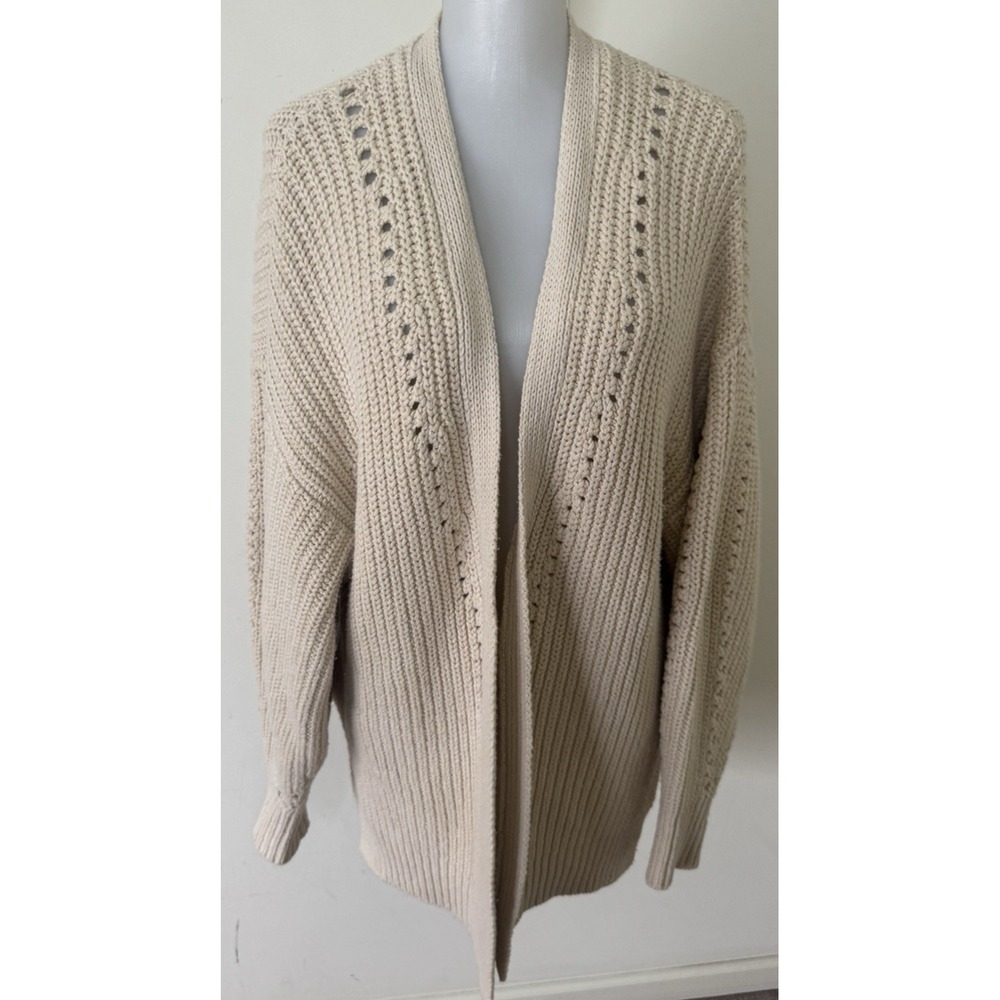 Free People Nightingale Cardigan Knit Sweater Womens Size XS Cream - Picture 2 of 9
